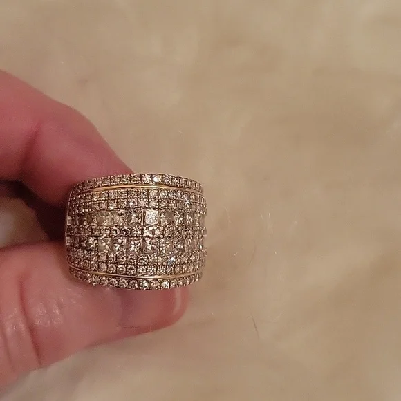 Affinity Diamond Princess & Round Ring 3.00 CTTW 14K Yellow Gold Size 7 - Picture 2 of 8